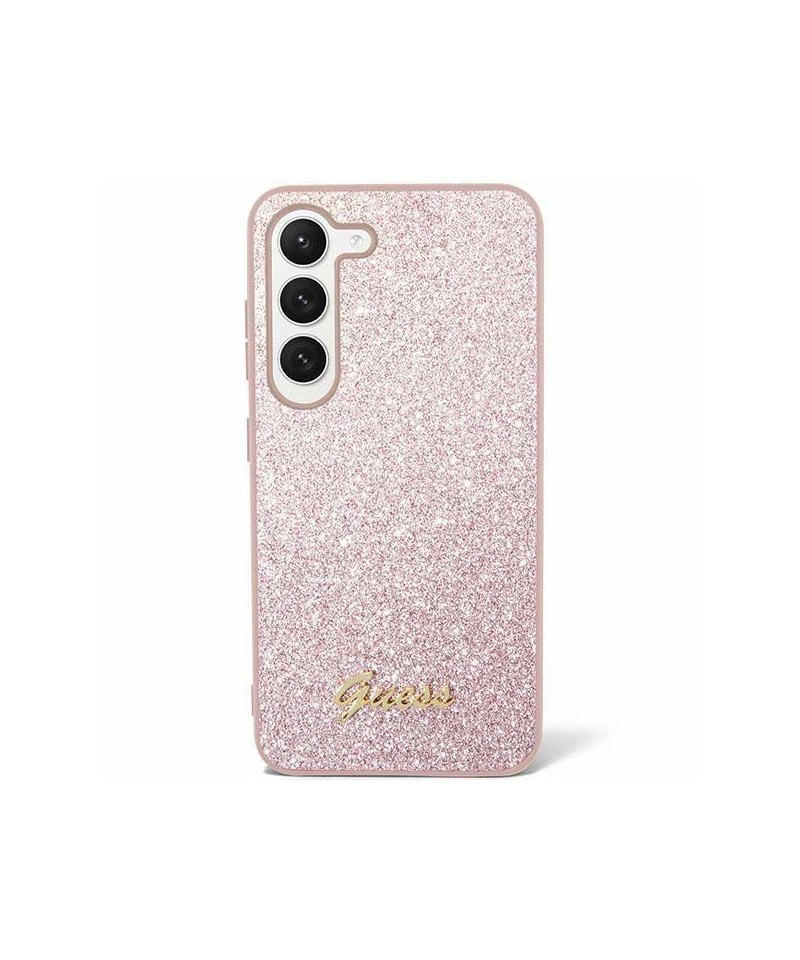 Guess Glitter Script Case for Samsung Galaxy S24 - Pink