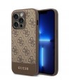Guess GUHCP14LG4GLBR iPhone 14 Pro 6.1" brown/brown hard case 4G Stripe Collection