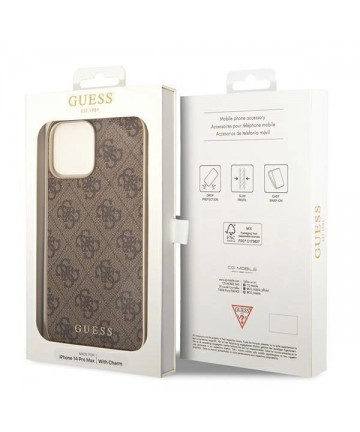 Guess GUHCP14LGF4GBR iPhone 14 Pro 6.1 "brown / brown hardcase 4G Charms Collection