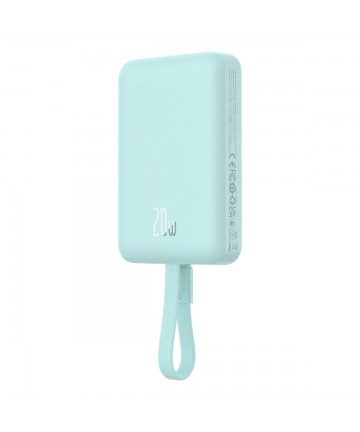 Baseus Magnetic Mini MagSafe 10000mAh 20W powerbank with built-in Lightning cable - blue + Baseus Simple Series USB-C - USB-C 60