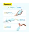 Baseus Magnetic Mini MagSafe 10000mAh 20W powerbank with built-in Lightning cable - blue + Baseus Simple Series USB-C - USB-C 60