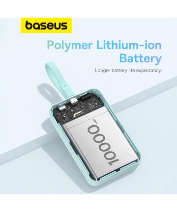 Baseus Magnetic Mini MagSafe 10000mAh 20W powerbank with built-in Lightning cable - blue + Baseus Simple Series USB-C - USB-C 60
