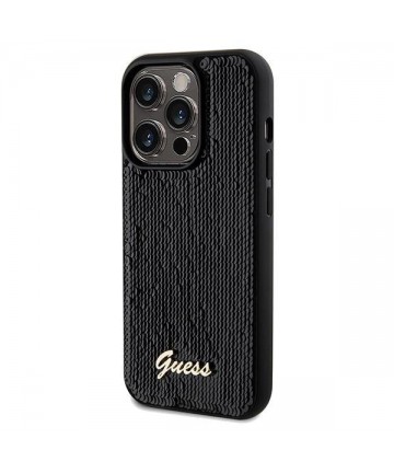 Guess Sequin Script Metal case for iPhone 14 Pro Max - black