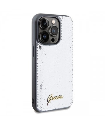 Guess Sequin Script Metal case for iPhone 14 Pro Max - silver