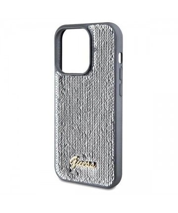 Guess Sequin Script Metal case for iPhone 14 Pro Max - silver