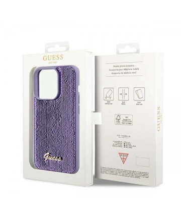 Guess Sequin Script Metal case for iPhone 14 Pro Max - purple