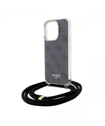 Guess Crossbody Cord 4G Print case for iPhone 15 Pro - black
