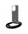 Guess Crossbody Cord 4G Print case for iPhone 15 Pro - black