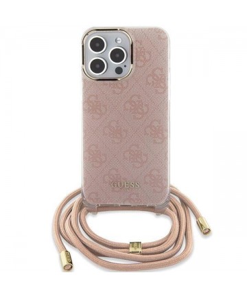 Guess Crossbody Cord 4G Print case for iPhone 15 Pro - pink