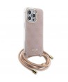 Guess Crossbody Cord 4G Print case for iPhone 15 Pro - pink