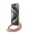 Guess Crossbody Cord 4G Print case for iPhone 15 Pro - pink