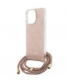 Guess Crossbody Cord 4G Print case for iPhone 15 Pro - pink