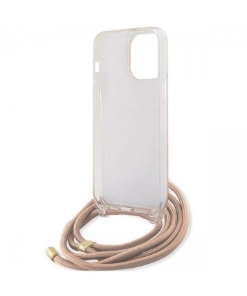 Guess Crossbody Cord 4G Print case for iPhone 15 Pro - pink