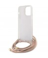 Guess Crossbody Cord 4G Print case for iPhone 15 Pro - pink