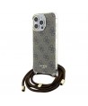 Guess Crossbody Cord 4G Print case for iPhone 15 Pro - brown