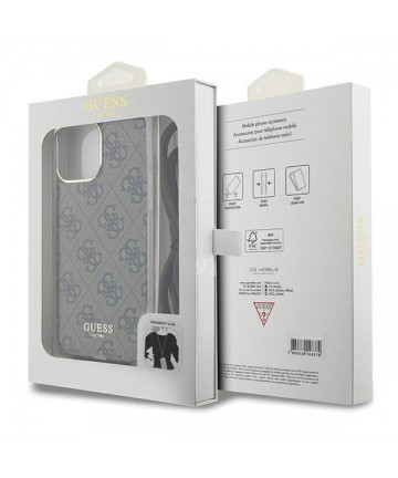 Guess Crossbody Cord 4G Print case for iPhone 15 Pro - brown