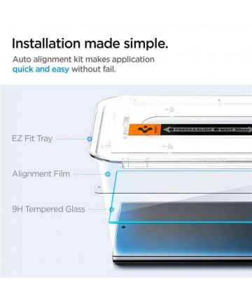 Spigen Glas.tR EZ Fit Tempered Glass for Samsung Galaxy S24 Ultra - 2 pcs.