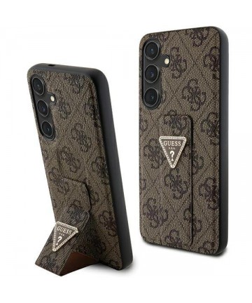Guess GUHCS24SPGS4TDW S24 S921 brown/brown hardcase Grip Stand 4G Triangle Strass