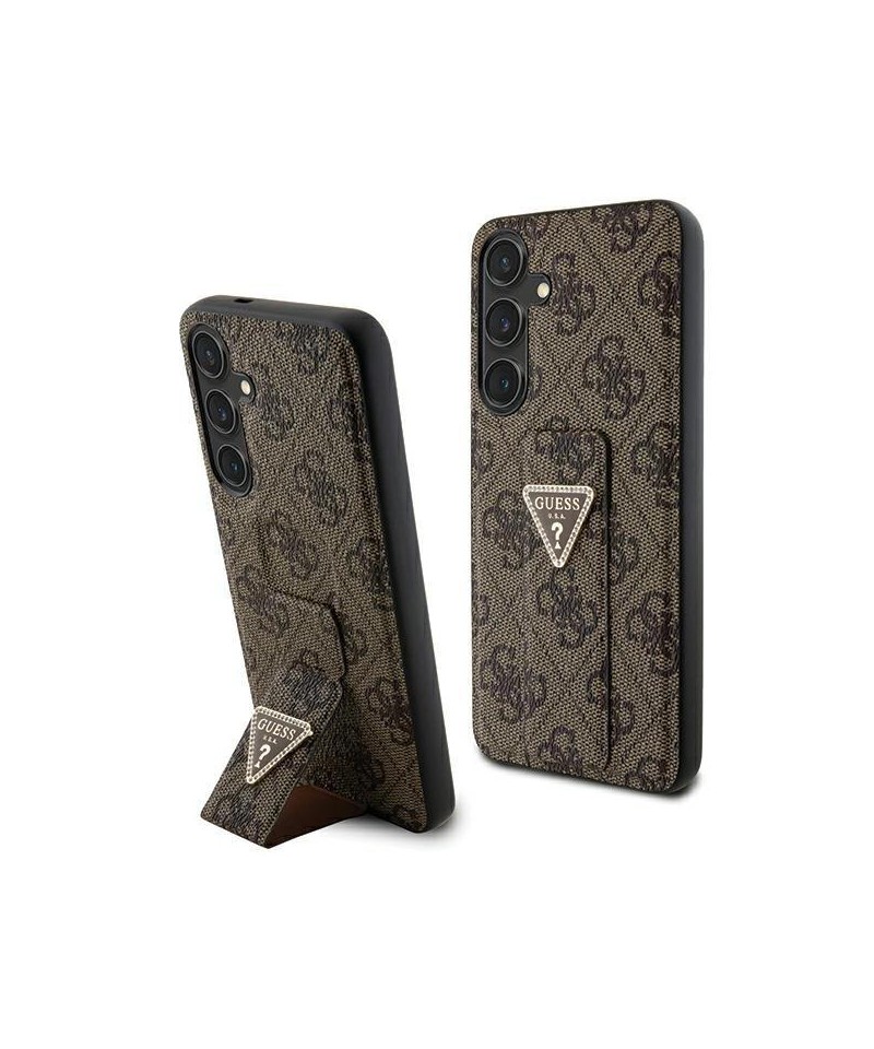 Guess GUHCS24SPGS4TDW S24 S921 brown/brown hardcase Grip Stand 4G Triangle Strass
