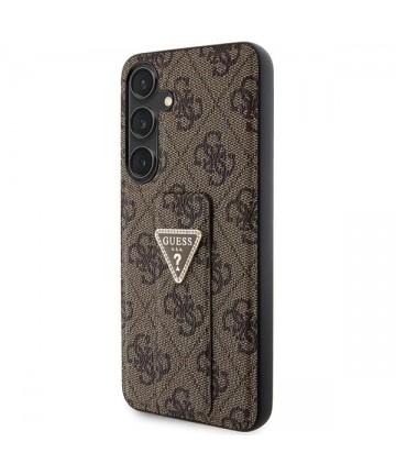 Guess GUHCS24SPGS4TDW S24 S921 brown/brown hardcase Grip Stand 4G Triangle Strass
