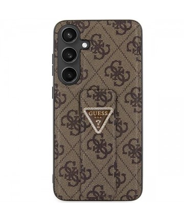 Guess GUHCS24SPGS4TDW S24 S921 brown/brown hardcase Grip Stand 4G Triangle Strass