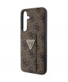 Guess GUHCS24SPGS4TDW S24 S921 brown/brown hardcase Grip Stand 4G Triangle Strass