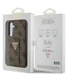 Guess GUHCS24SPGS4TDW S24 S921 brown/brown hardcase Grip Stand 4G Triangle Strass