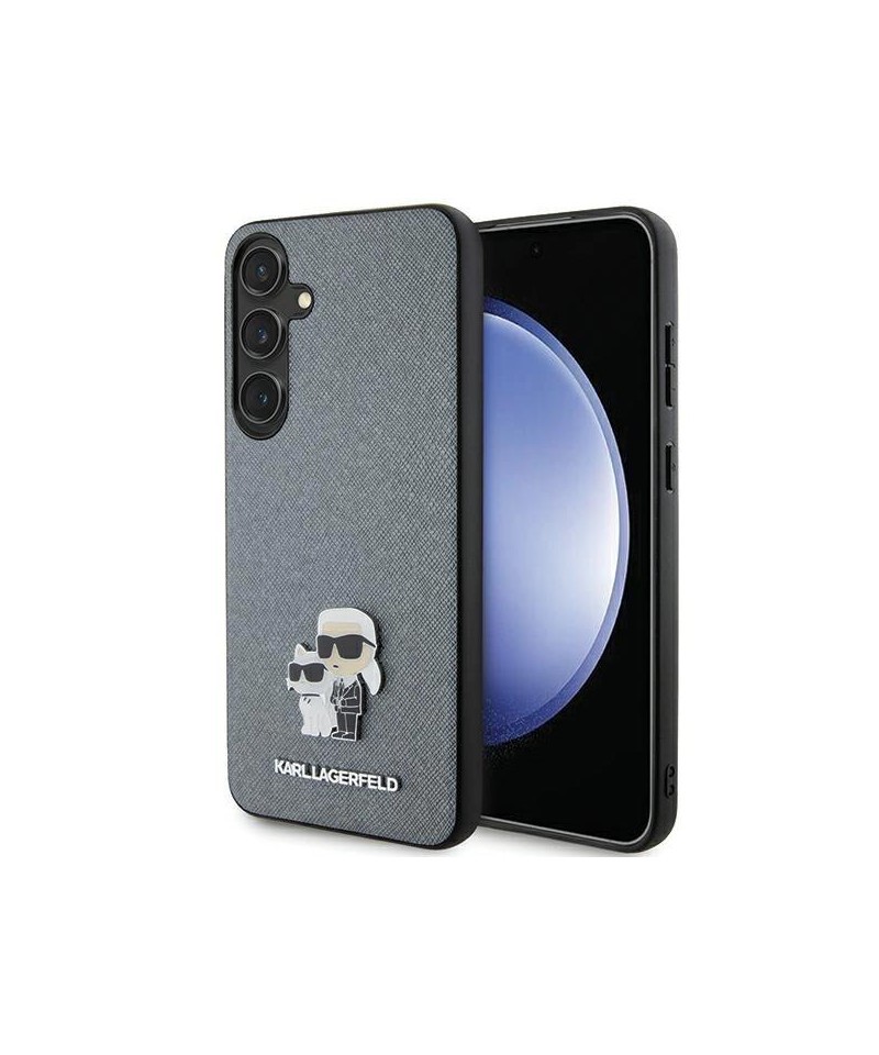 Karl Lagerfeld KLHCS24MPSAKCMPG S24+ S926 hardcase gray/gray Saffiano Karl & Choupette Metal Pin