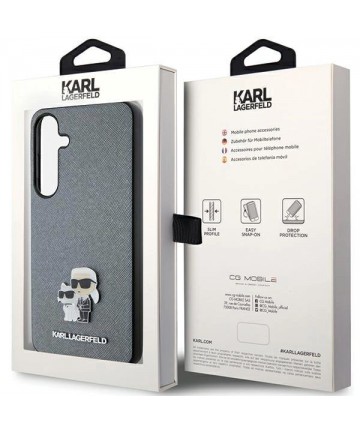 Karl Lagerfeld KLHCS24MPSAKCMPG S24+ S926 hardcase gray/gray Saffiano Karl & Choupette Metal Pin