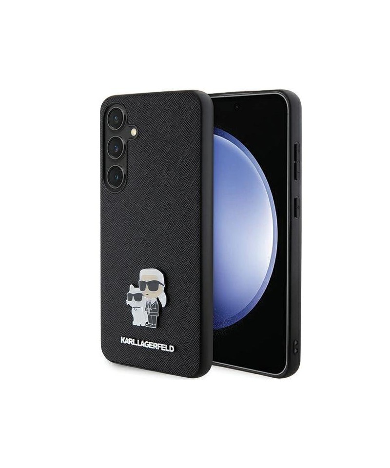 Karl Lagerfeld KLHCS24MPSAKCMPK S24+ S926 hardcase black/black Saffiano Karl & Choupette Metal Pin
