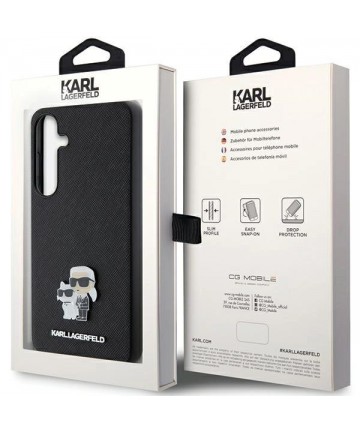 Karl Lagerfeld KLHCS24MPSAKCMPK S24+ S926 hardcase black/black Saffiano Karl & Choupette Metal Pin