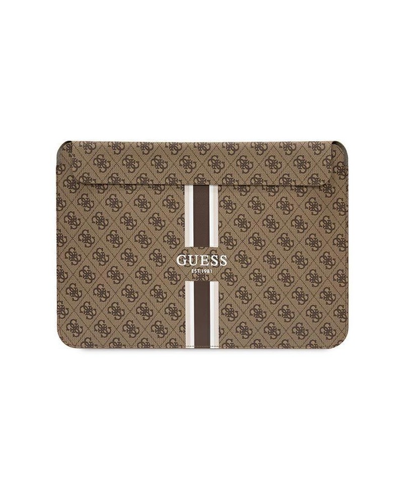 Guess 4G Printed Stripes cover for a 16" laptop - brown