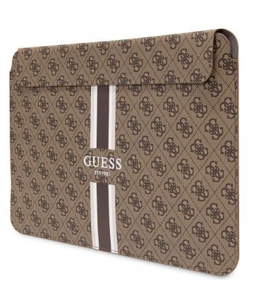 Guess 4G Printed Stripes cover for a 16" laptop - brown