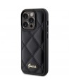 Guess Quilted Metal Logo case for iPhone 15 Pro Max - black