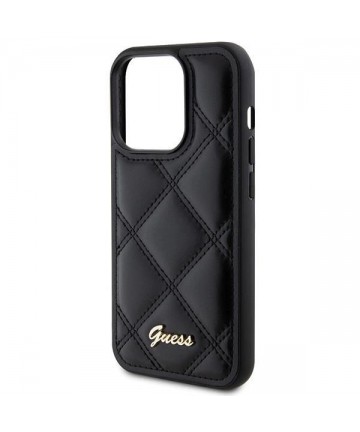 Guess Quilted Metal Logo case for iPhone 15 Pro Max - black