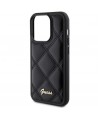 Guess Quilted Metal Logo case for iPhone 15 Pro Max - black