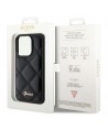 Guess Quilted Metal Logo case for iPhone 15 Pro Max - black