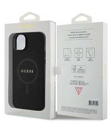 Guess GUHMP15MPSAHMCK iPhone 15 Plus 6.7" black/black hardcase Saffiano MagSafe