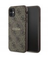 Guess GUHMN61G4GFRW iPhone 11 6.1" / Xr brown/brown hardcase 4G Collection Leather Metal Logo MagSafe
