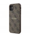 Guess GUHMN61G4GFRW iPhone 11 6.1" / Xr brown/brown hardcase 4G Collection Leather Metal Logo MagSafe