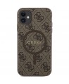 Guess GUHMN61G4GFRW iPhone 11 6.1" / Xr brown/brown hardcase 4G Collection Leather Metal Logo MagSafe