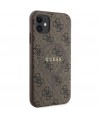 Guess GUHMN61G4GFRW iPhone 11 6.1" / Xr brown/brown hardcase 4G Collection Leather Metal Logo MagSafe