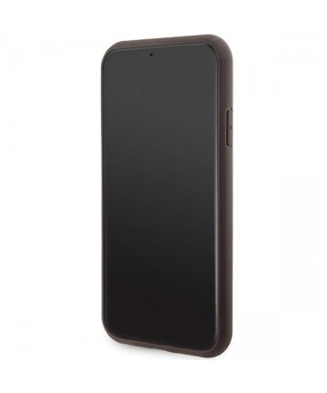 Guess GUHMN61G4GFRW iPhone 11 6.1" / Xr brown/brown hardcase 4G Collection Leather Metal Logo MagSafe