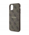 Guess GUHMN61G4GFRW iPhone 11 6.1" / Xr brown/brown hardcase 4G Collection Leather Metal Logo MagSafe