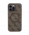 Guess 4G Collection Leather Metal Logo MagSafe Case for iPhone 13 Pro / iPhone 13 - Brown