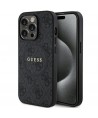 Guess 4G Collection Leather Metal Logo MagSafe Case for iPhone 14 Pro Max - Black