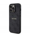 Guess 4G Collection Leather Metal Logo MagSafe Case for iPhone 14 Pro Max - Black