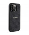 Guess 4G Collection Leather Metal Logo MagSafe Case for iPhone 14 Pro Max - Black