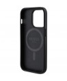 Guess 4G Collection Leather Metal Logo MagSafe Case for iPhone 14 Pro Max - Black