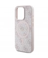 Guess 4G Collection Leather Metal Logo MagSafe Case for iPhone 14 Pro Max - Pink